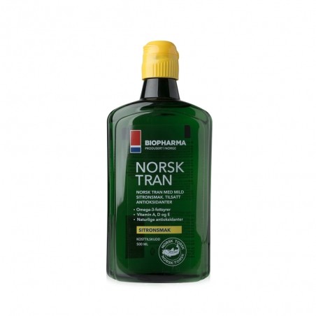 Halolaj - NORSK TRAN - természetes citrom ízű - 375 ml